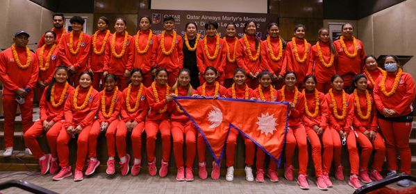 साफ च्याम्पियनसिप खेल्न जाने नेपाली महिला फुटबल टोलीको बिदाई