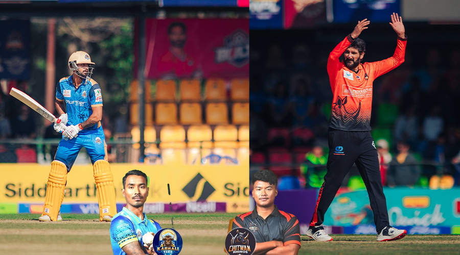 कर्णाली याक्सले चितवन राइनोजलाई दियो १६७ रनको लक्ष्य