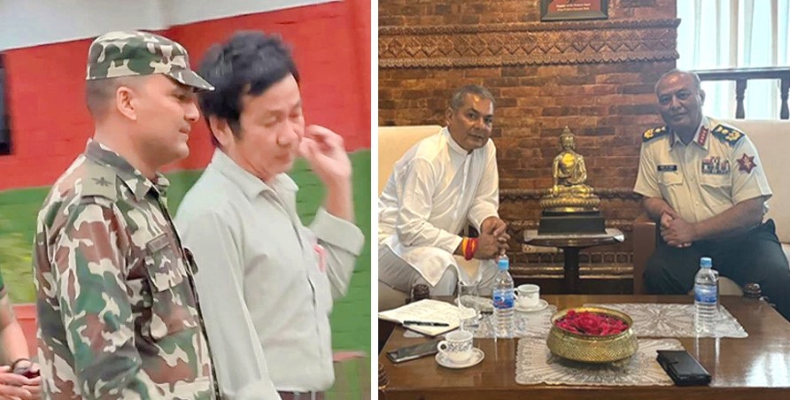 प्रधानसेनापतिसँग सैनिक मुख्यालयमा परामर्श गर्न पुगे साम्पाङ र प्रसाईं
