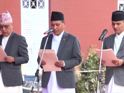 नवनियुक्त मन्त्रीहरूले लिए शपथ