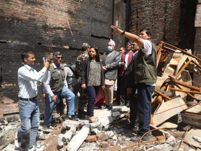 संसद भवन जलेको नवौँ दिनमा सभामुख अवलोकनमा