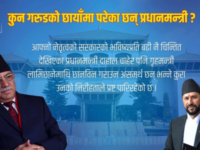 कुन गरुडको छायाँमा परेका छन् प्रधानमन्त्री ?