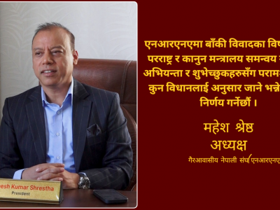 एनआरएनए एकतालाई आत्मसमर्पण नभनौं : महेश श्रेष्ठ